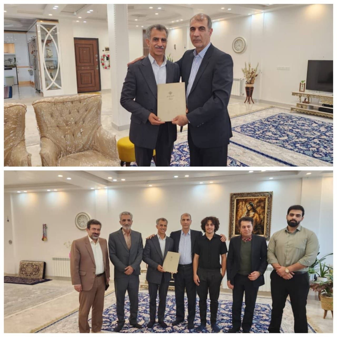 حضور معاون استاندار کرمانشاه در منزل قهرمان دوومیدانی آسیا